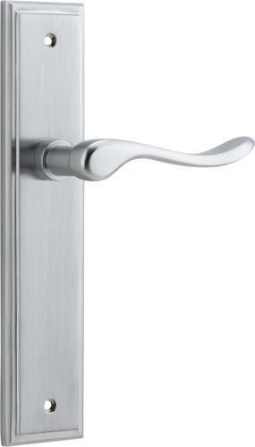 Stirling Lever - Stepped Backplate - Ella Grace - Iver - Brushed Chrome - Door Levers