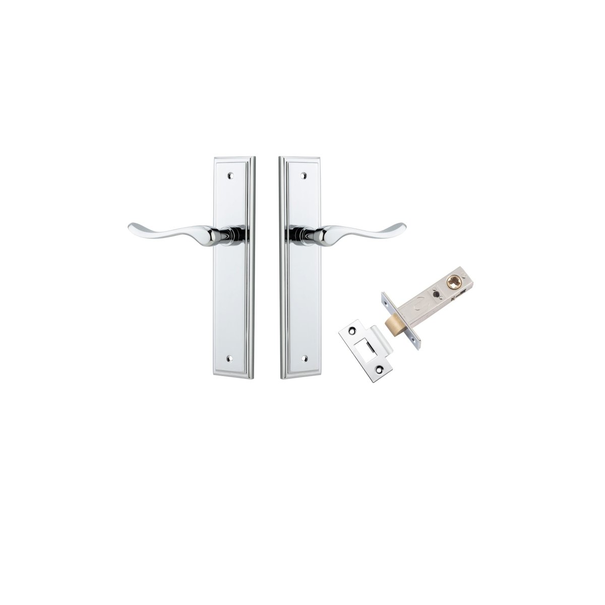 Stirling Lever - Stepped Backplate - Ella Grace - Iver - Polished Chrome - Door Levers