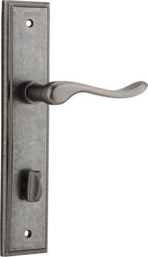 Stirling Lever - Stepped Backplate - Ella Grace - Iver - Distressed Nickel - Door Levers