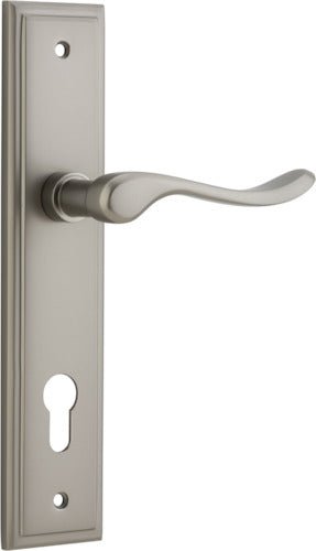 Stirling Lever - Stepped Backplate - Ella Grace - Iver - Satin Nickel - Door Levers