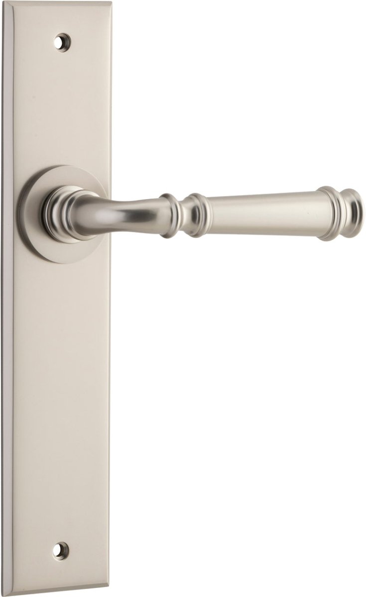 Verona Lever - Chamfered Backplate - Ella Grace - Iver - Satin Nickel - Door Levers