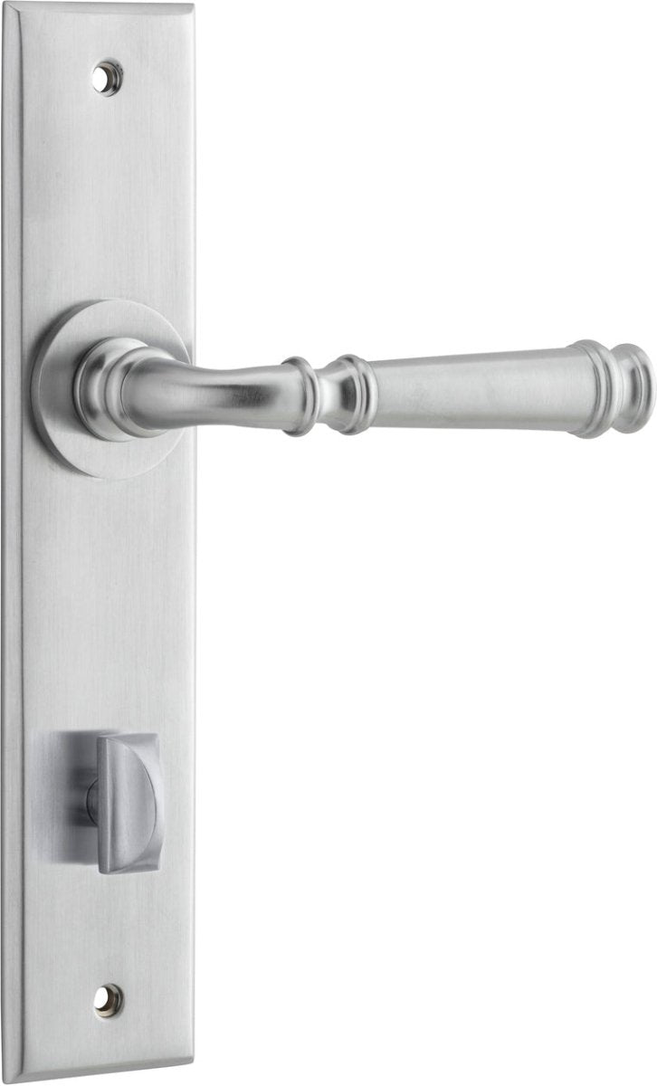 Verona Lever - Chamfered Backplate - Ella Grace - Iver - Brushed Chrome - Door Levers