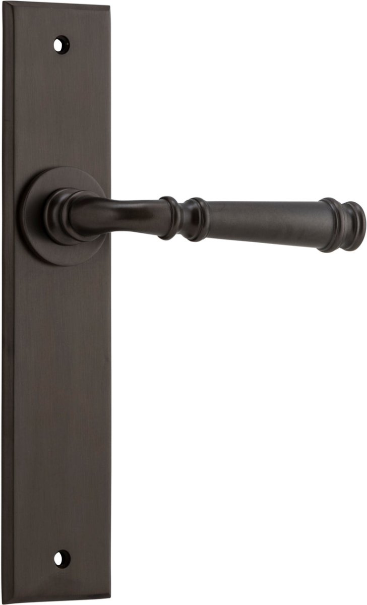 Verona Lever - Chamfered Backplate - Ella Grace - Iver - Signature Brass - Door Levers