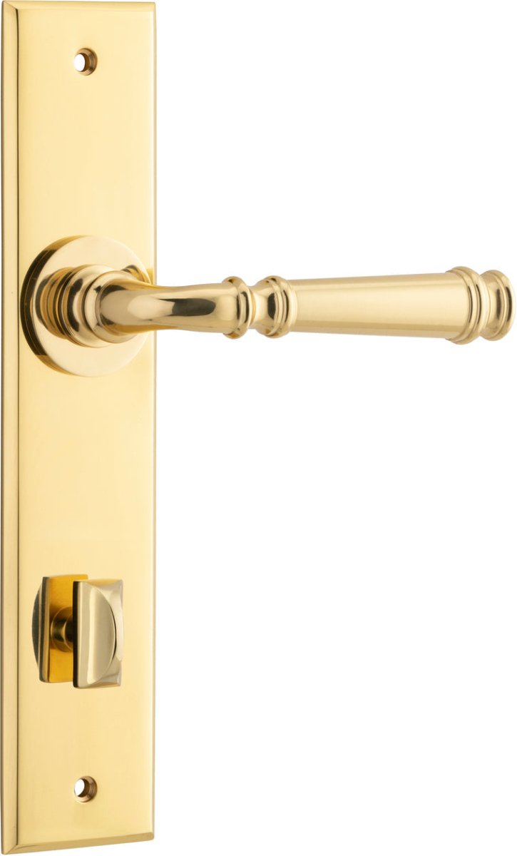 Verona Lever - Chamfered Backplate - Ella Grace - Iver - Polished Brass - Door Levers