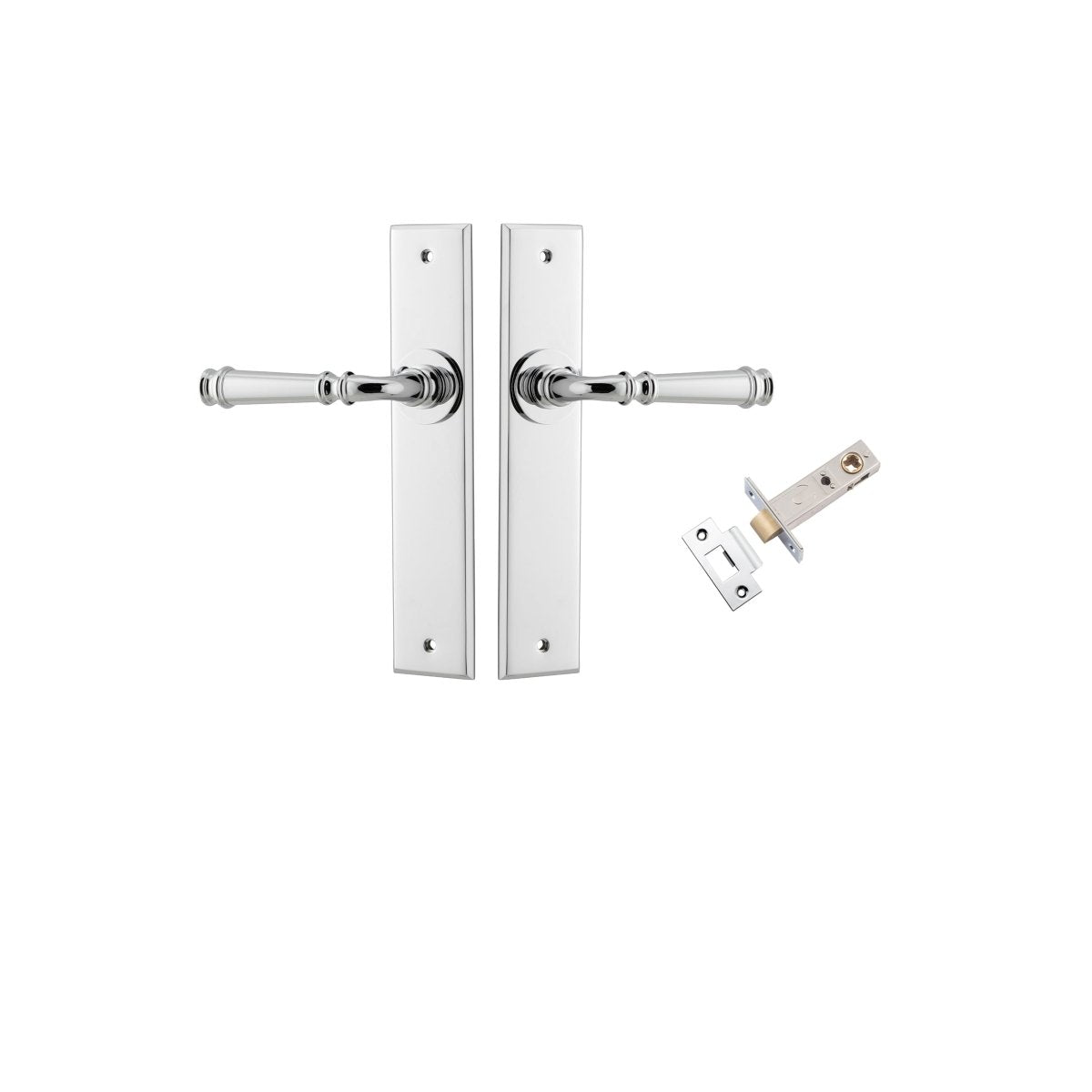 Verona Lever - Chamfered Backplate - Ella Grace - Iver - Polished Chrome - Door Levers