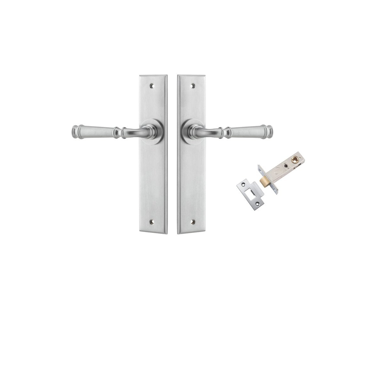 Verona Lever - Chamfered Backplate - Ella Grace - Iver - Brushed Chrome - Door Levers