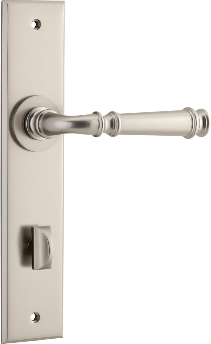 Verona Lever - Chamfered Backplate - Ella Grace - Iver - Satin Nickel - Door Levers