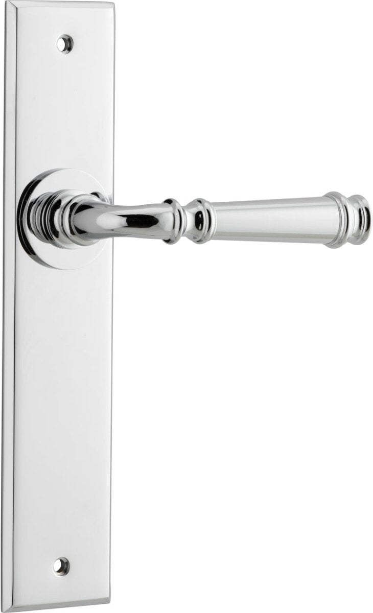 Verona Lever - Chamfered Backplate - Ella Grace - Iver - Polished Chrome - Door Levers