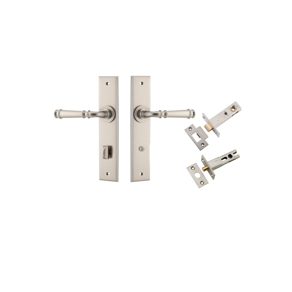 Verona Lever - Chamfered Backplate - Ella Grace - Iver - Satin Nickel - Door Levers