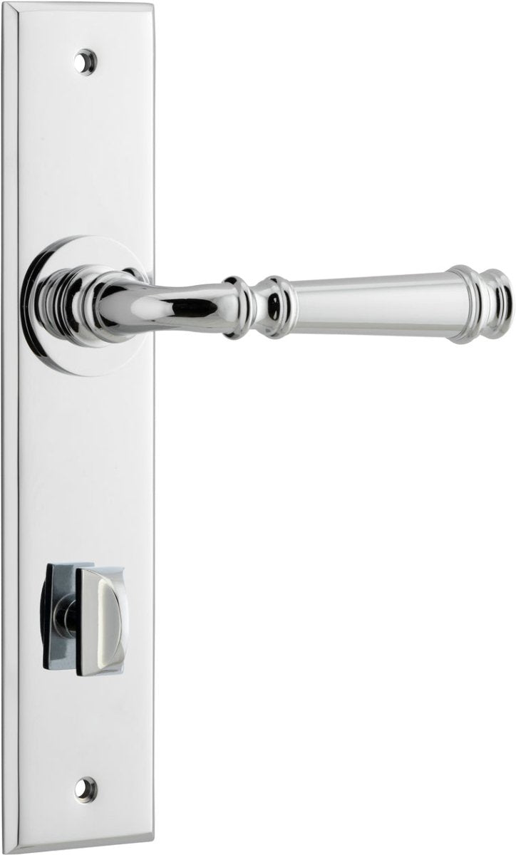 Verona Lever - Chamfered Backplate - Ella Grace - Iver - Polished Chrome - Door Levers