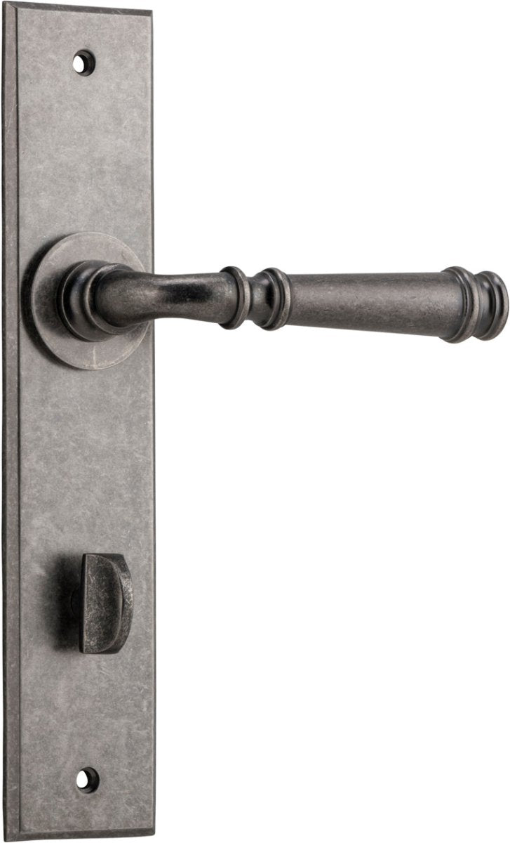 Verona Lever - Chamfered Backplate - Ella Grace - Iver - Distressed Nickel - Door Levers