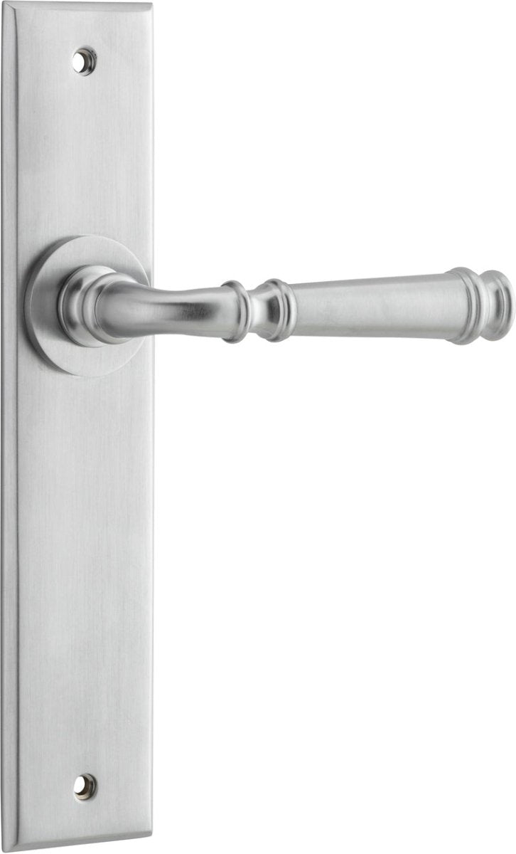 Verona Lever - Chamfered Backplate - Ella Grace - Iver - Brushed Chrome - Door Levers