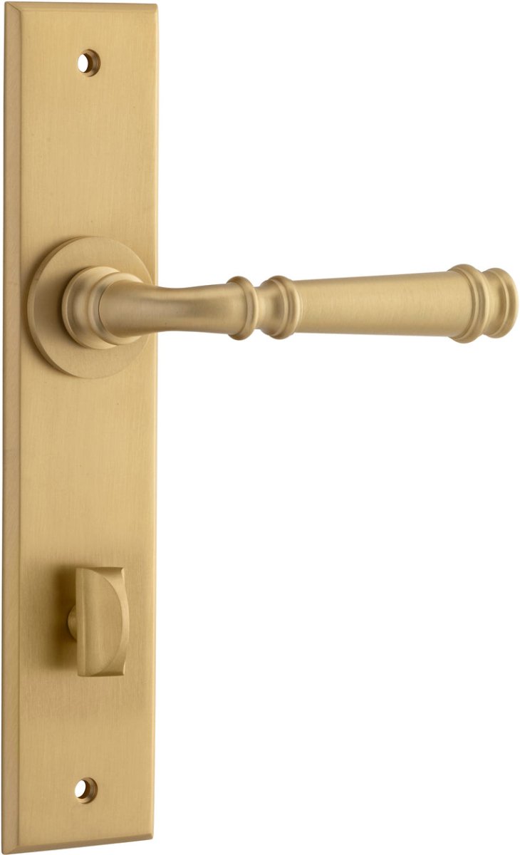 Verona Lever - Chamfered Backplate - Ella Grace - Iver - Brushed Brass - Door Levers