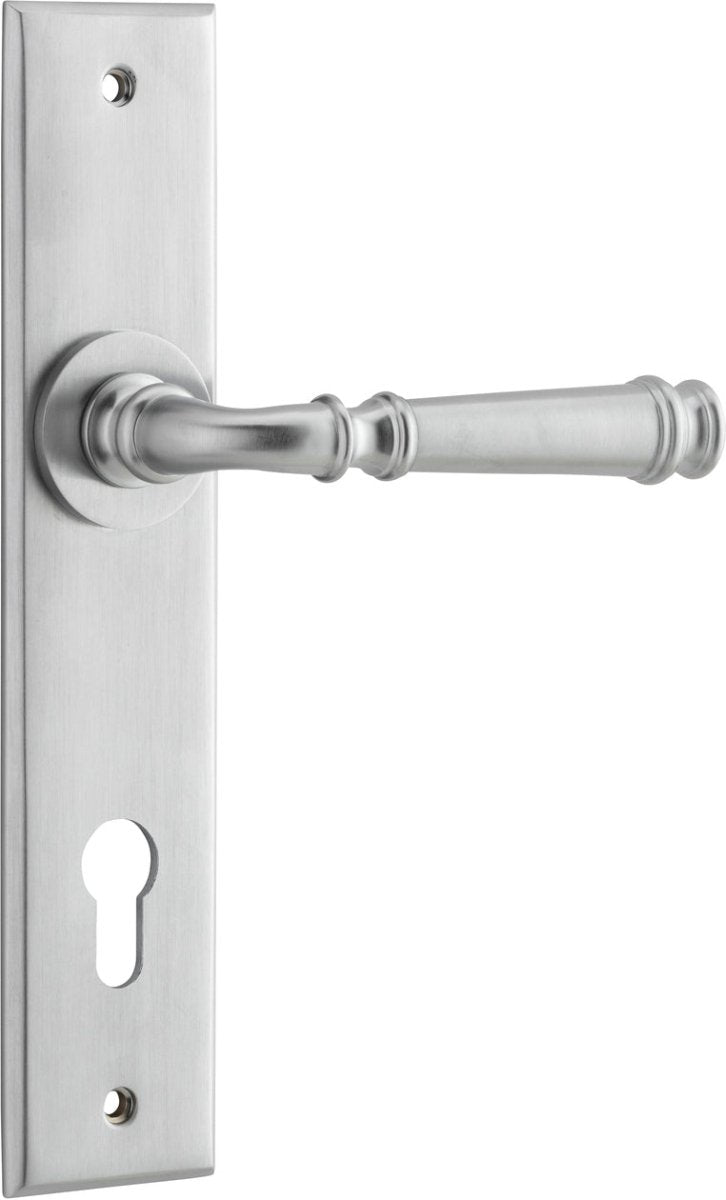 Verona Lever - Chamfered Backplate - Ella Grace - Iver - Brushed Chrome - Door Levers