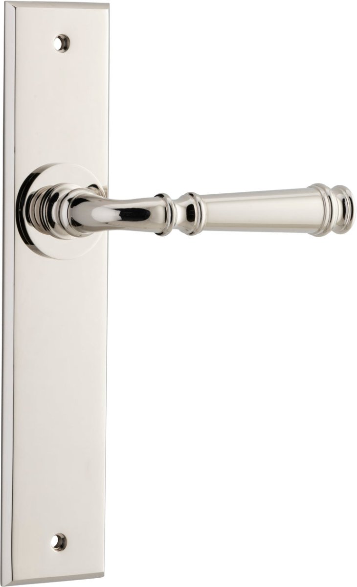 Verona Lever - Chamfered Backplate - Ella Grace - Iver - Polished Nickel - Door Levers