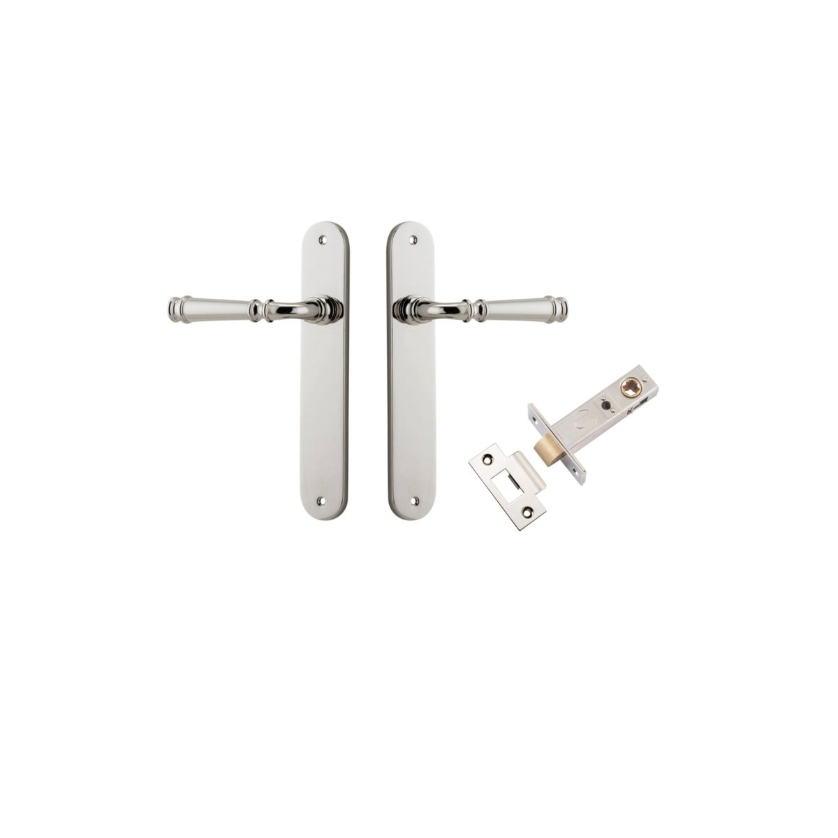 Verona Lever - Oval Backplate - Ella Grace - Iver - Polished Nickel - Door Levers