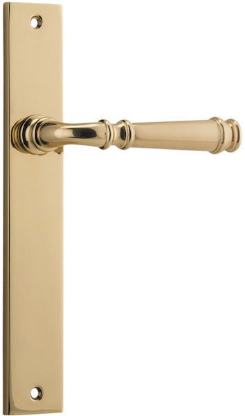 Verona Lever - Rectangular Backplate - Ella Grace - Iver - Polished Brass - Door Levers