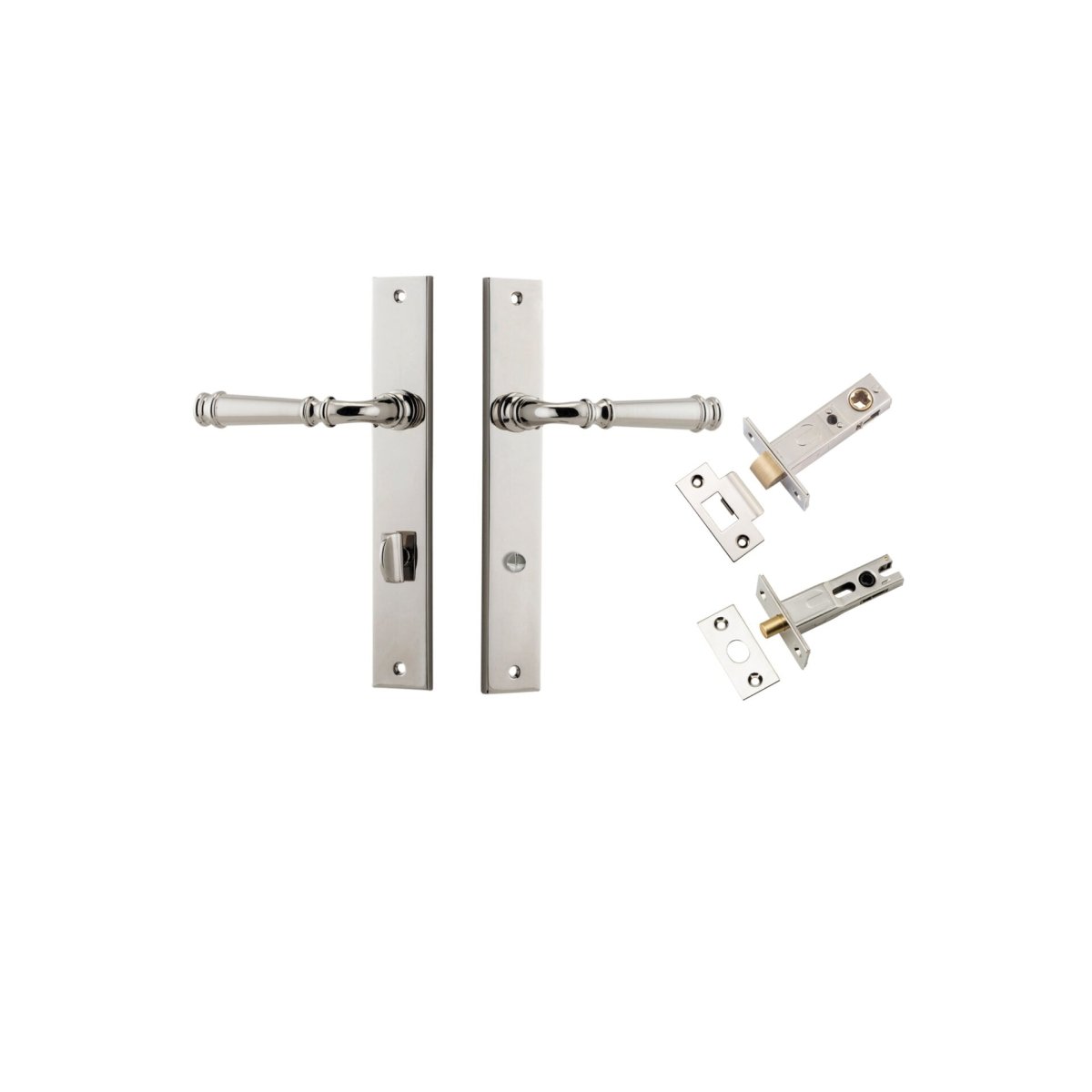 Verona Lever - Rectangular Backplate - Ella Grace - Iver - Polished Nickel - Door Levers