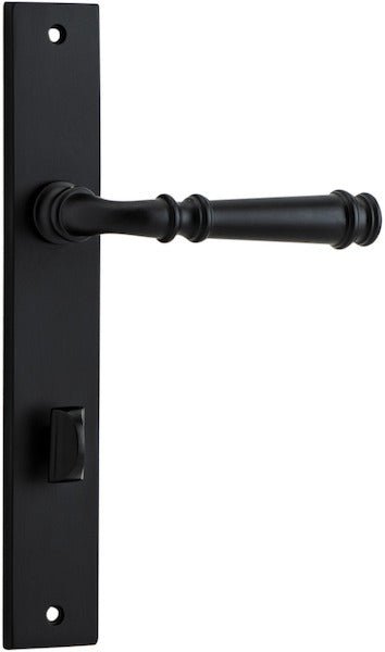 Verona Lever - Rectangular Backplate - Ella Grace - Iver - Matt Black - Door Levers