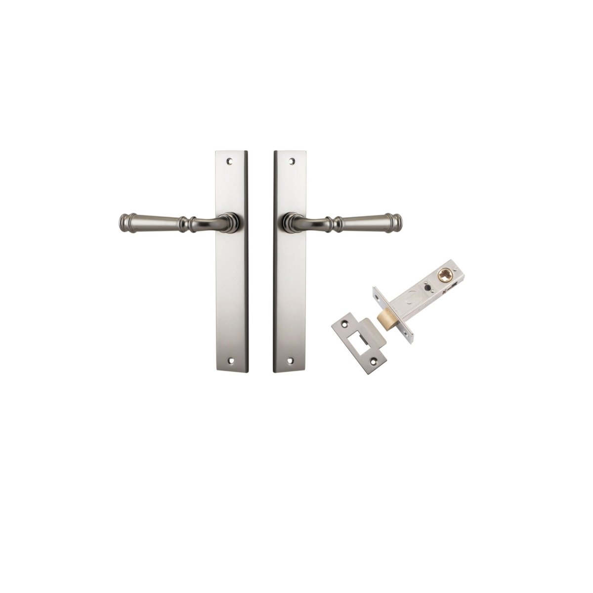 Verona Lever - Rectangular Backplate - Ella Grace - Iver - Satin Nickel - Door Levers