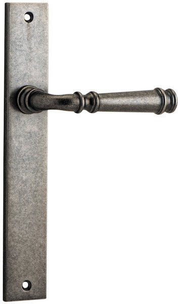 Verona Lever - Rectangular Backplate - Ella Grace - Iver - Distressed Nickel - Door Levers