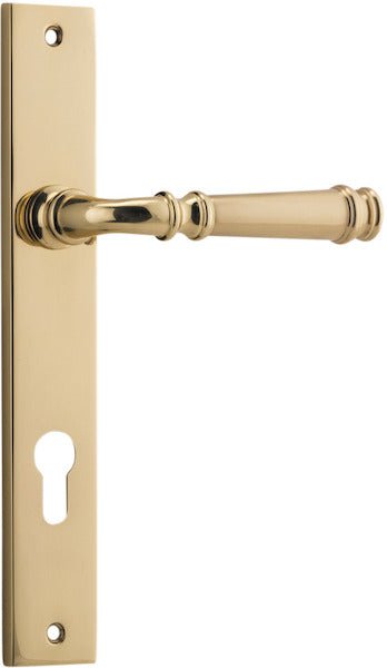 Verona Lever - Rectangular Backplate - Ella Grace - Iver - Polished Brass - Door Levers