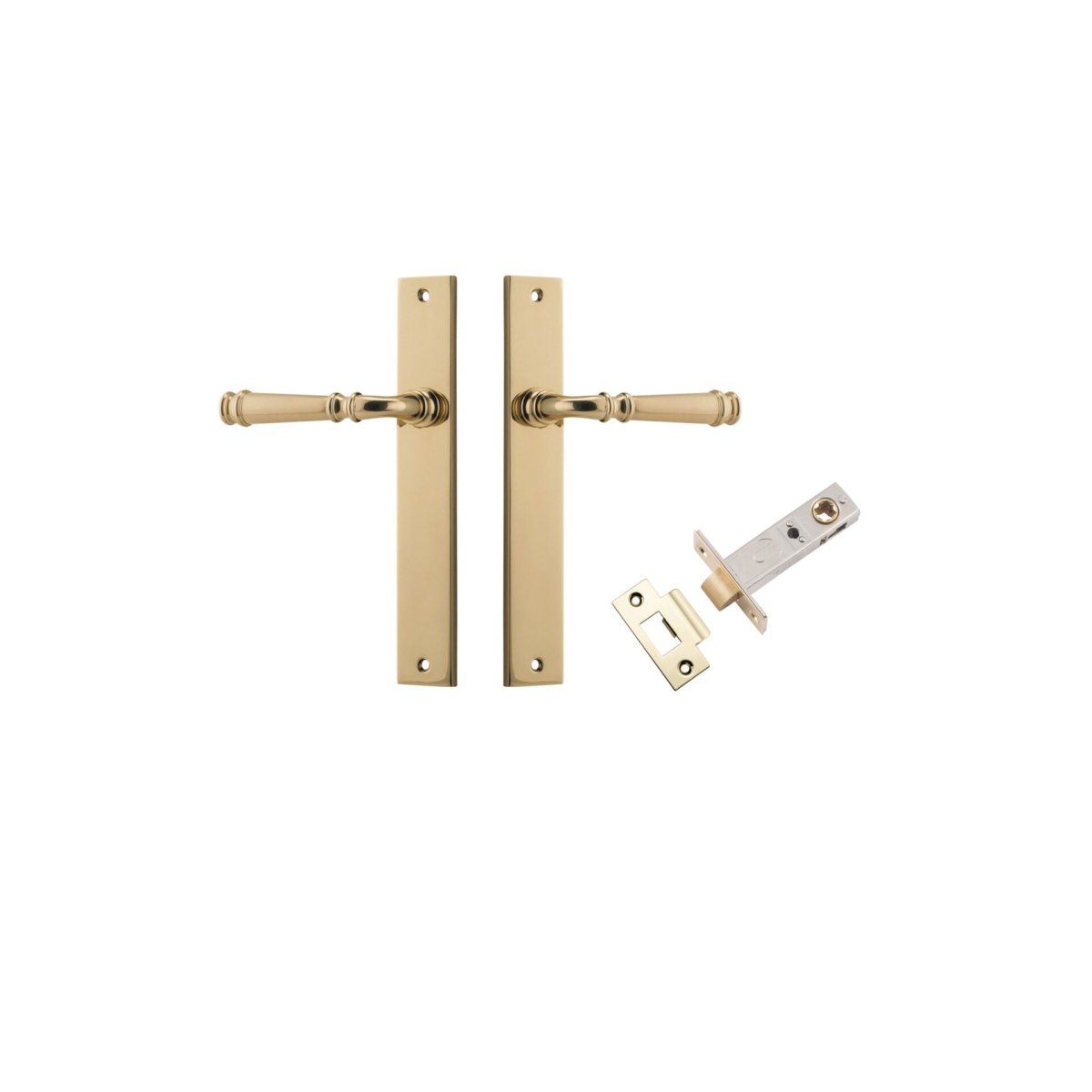 Verona Lever - Rectangular Backplate - Ella Grace - Iver - Polished Brass - Door Levers