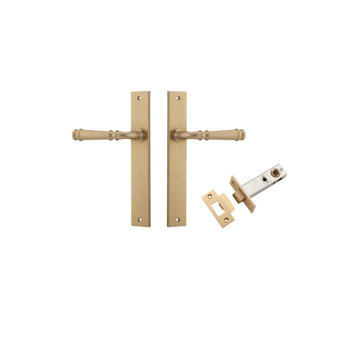 Verona Lever - Rectangular Backplate - Ella Grace - Iver - Brushed Brass - Door Levers