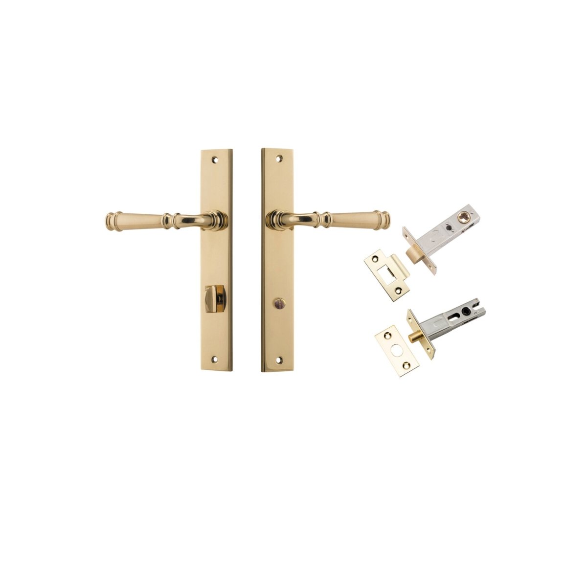 Verona Lever - Rectangular Backplate - Ella Grace - Iver - Polished Brass - Door Levers