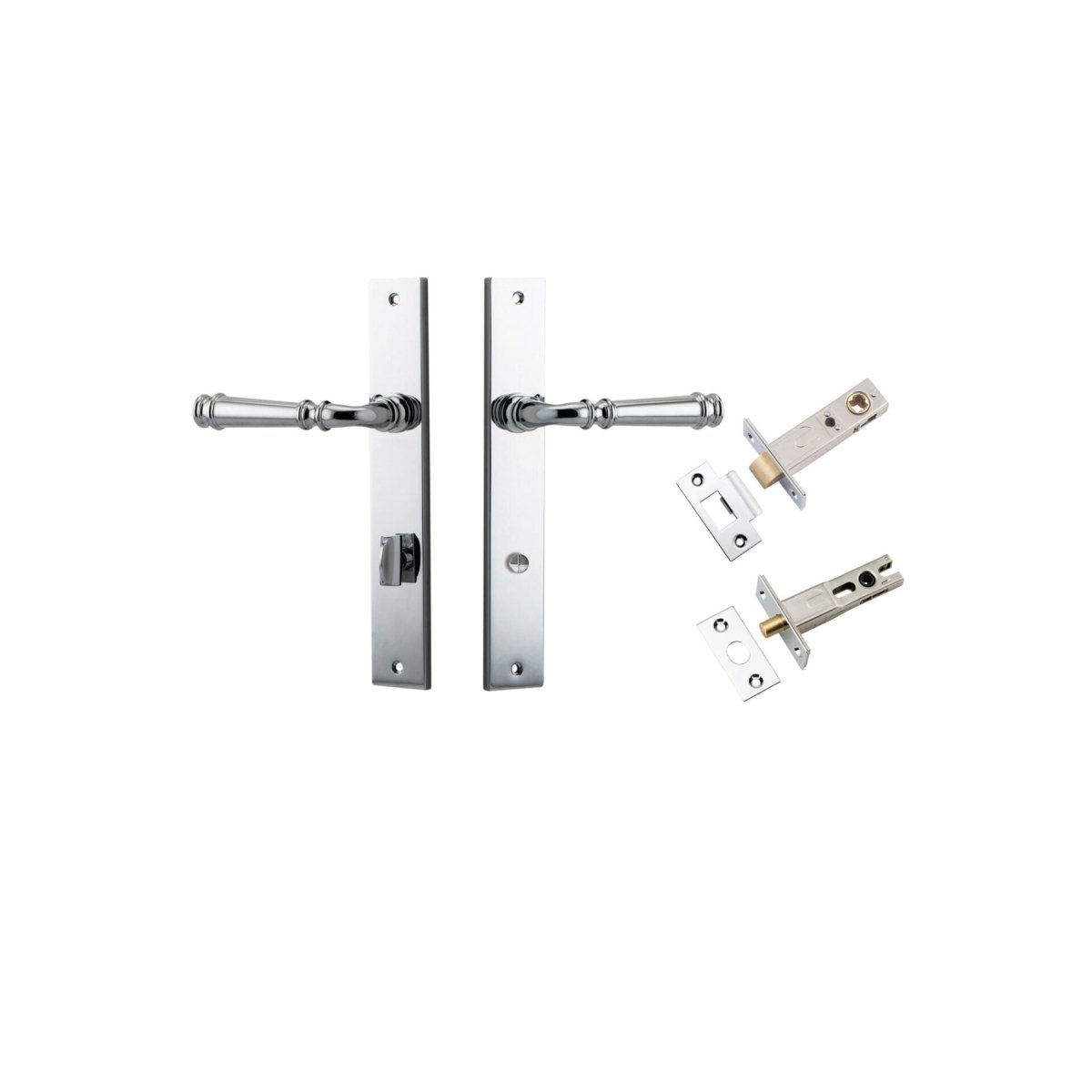 Verona Lever - Rectangular Backplate - Ella Grace - Iver - Polished Chrome - Door Levers