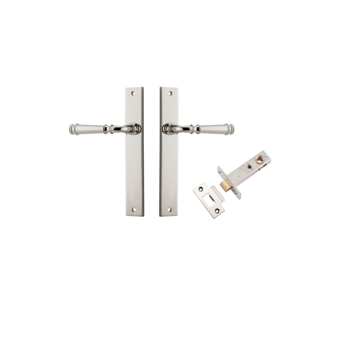 Verona Lever - Rectangular Backplate - Ella Grace - Iver - Polished Nickel - Door Levers