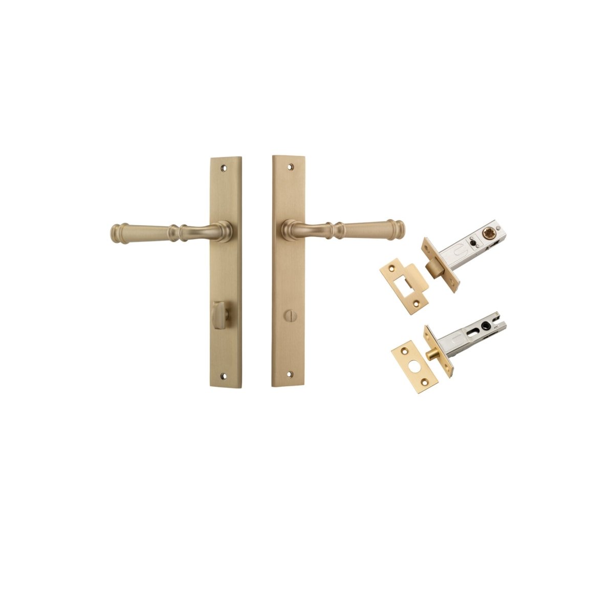 Verona Lever - Rectangular Backplate - Ella Grace - Iver - Brushed Brass - Door Levers