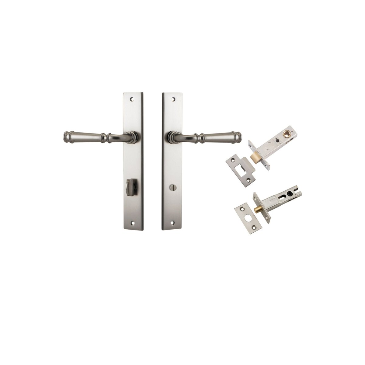 Verona Lever - Rectangular Backplate - Ella Grace - Iver - Satin Nickel - Door Levers