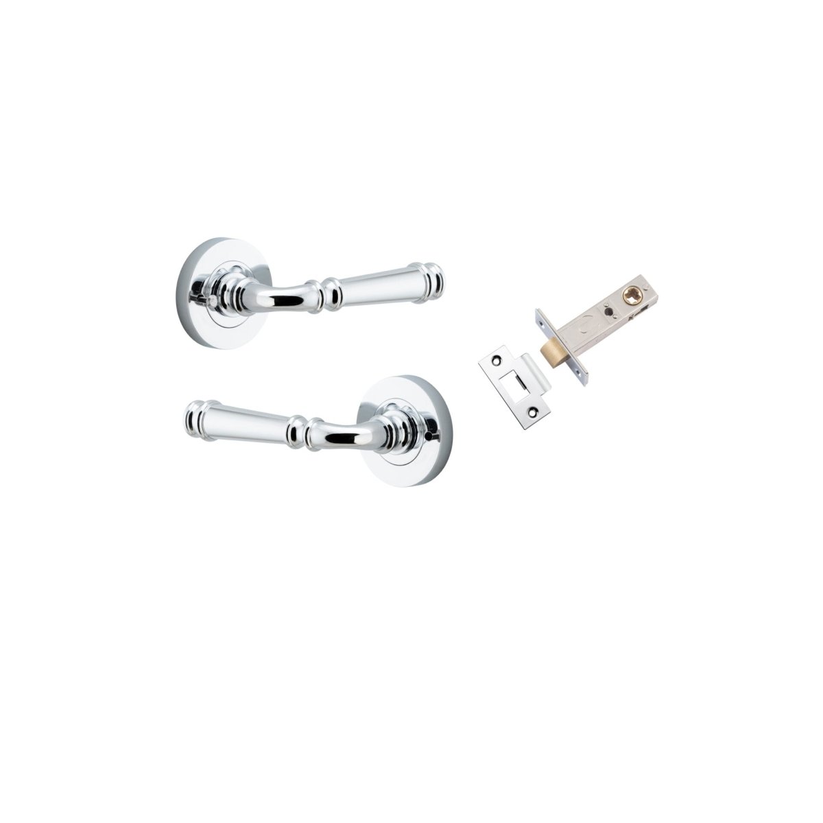 Verona Lever - Round Rose - Ella Grace - Iver - Polished Chrome - Door Levers