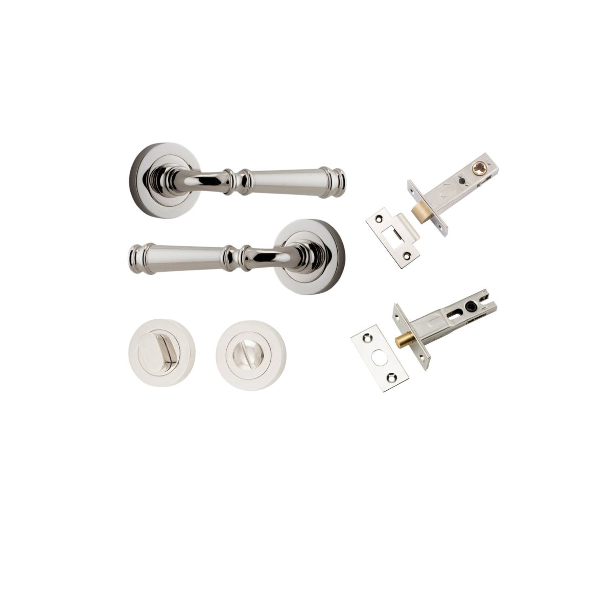 Verona Lever - Round Rose - Ella Grace - Iver - Polished Nickel - Door Levers