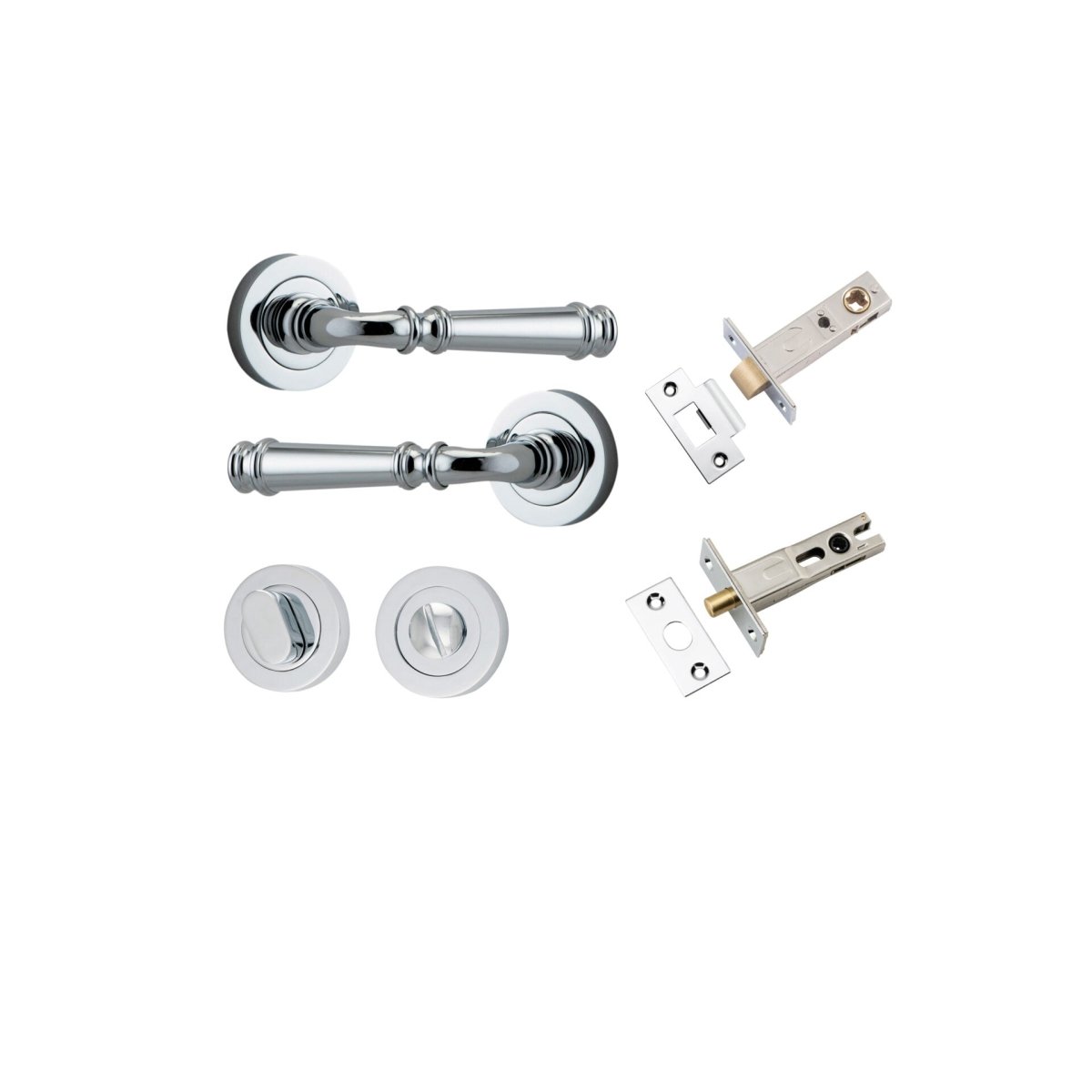 Verona Lever - Round Rose - Ella Grace - Iver - Polished Chrome - Door Levers