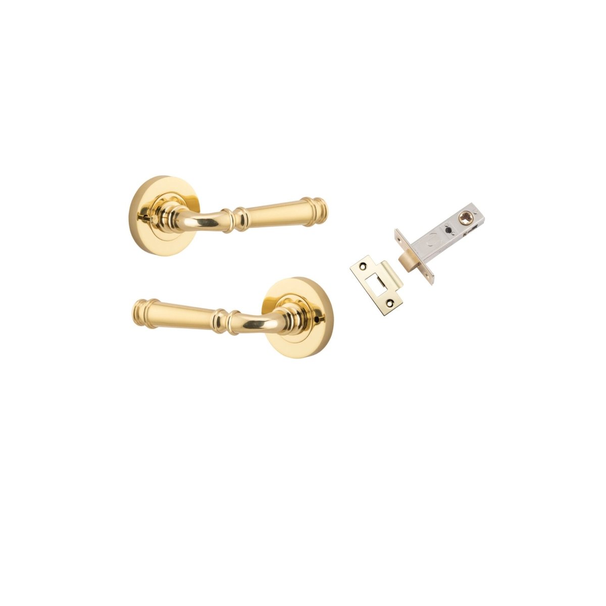 Verona Lever - Round Rose - Ella Grace - Iver - Polished Brass - Door Levers