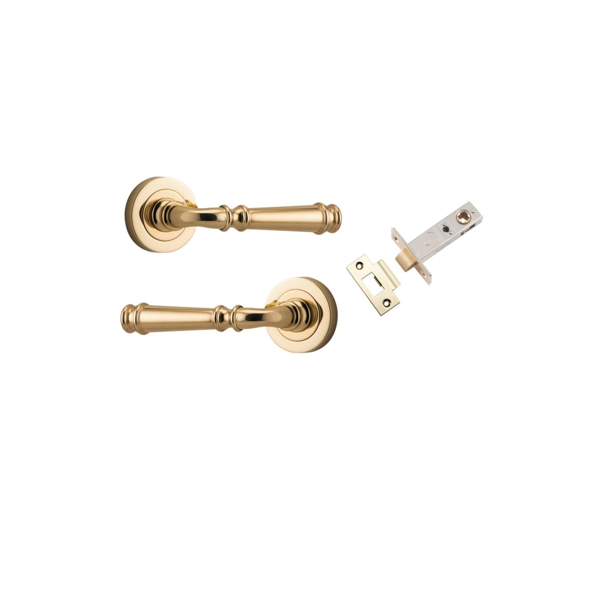 Verona Lever - Round Rose - Ella Grace - Iver - Polished Brass - Door Levers