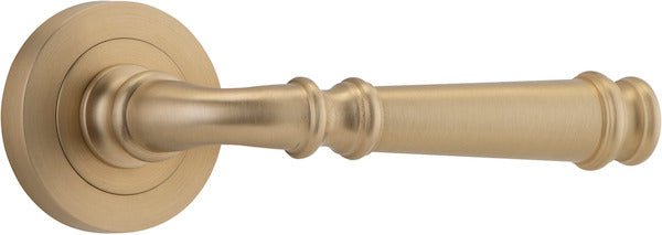 Verona Lever - Round Rose - Ella Grace - Iver - Brushed Brass - Door Levers