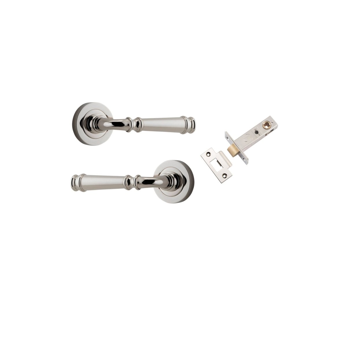 Verona Lever - Round Rose - Ella Grace - Iver - Polished Nickel - Door Levers