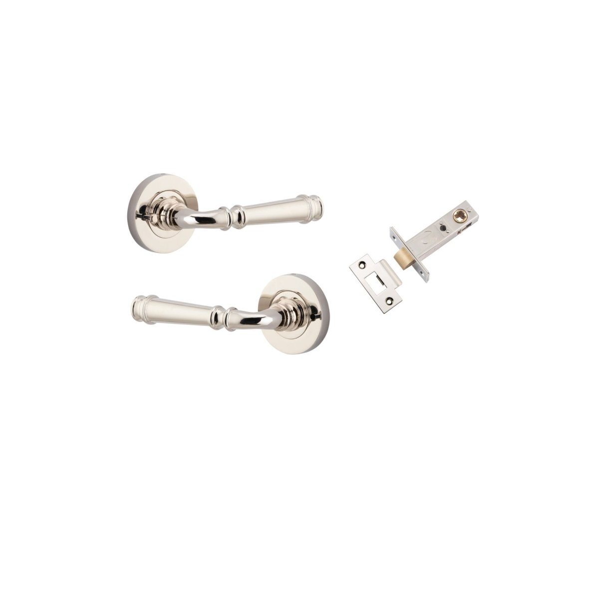 Verona Lever - Round Rose - Ella Grace - Iver - Polished Nickel - Door Levers