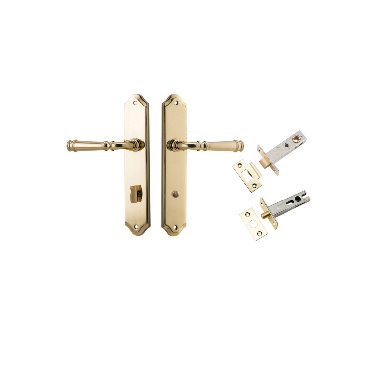 Verona Lever - Shouldered Backplate - Ella Grace - Iver - Polished Brass - Door Levers