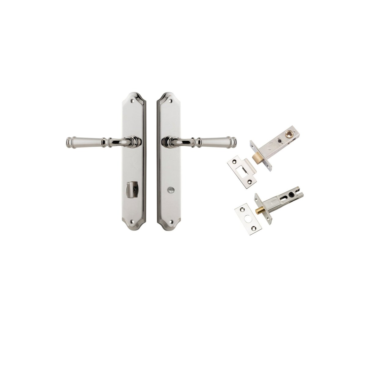 Verona Lever - Shouldered Backplate - Ella Grace - Iver - Polished Nickel - Door Levers