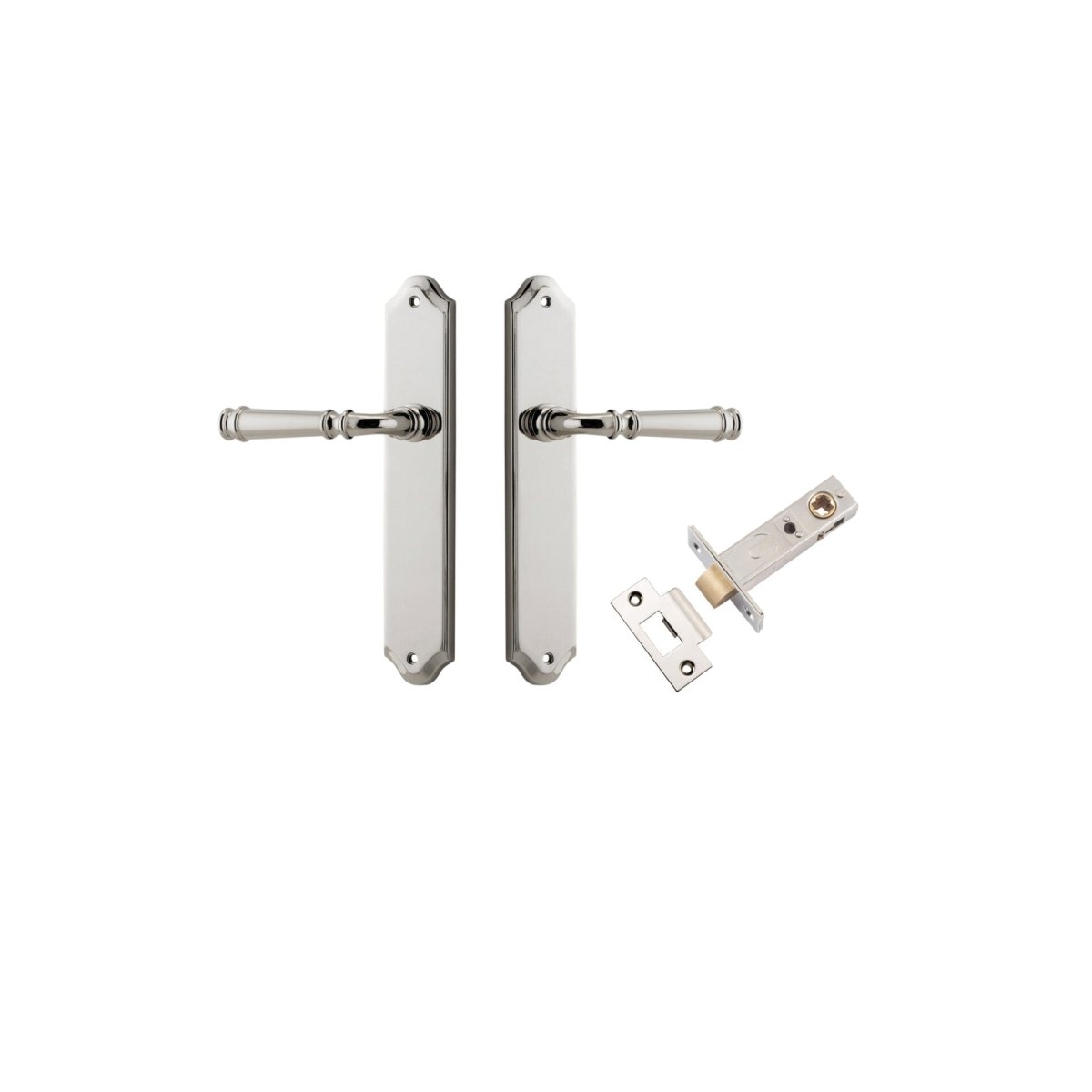 Verona Lever - Shouldered Backplate - Ella Grace - Iver - Polished Nickel - Door Levers