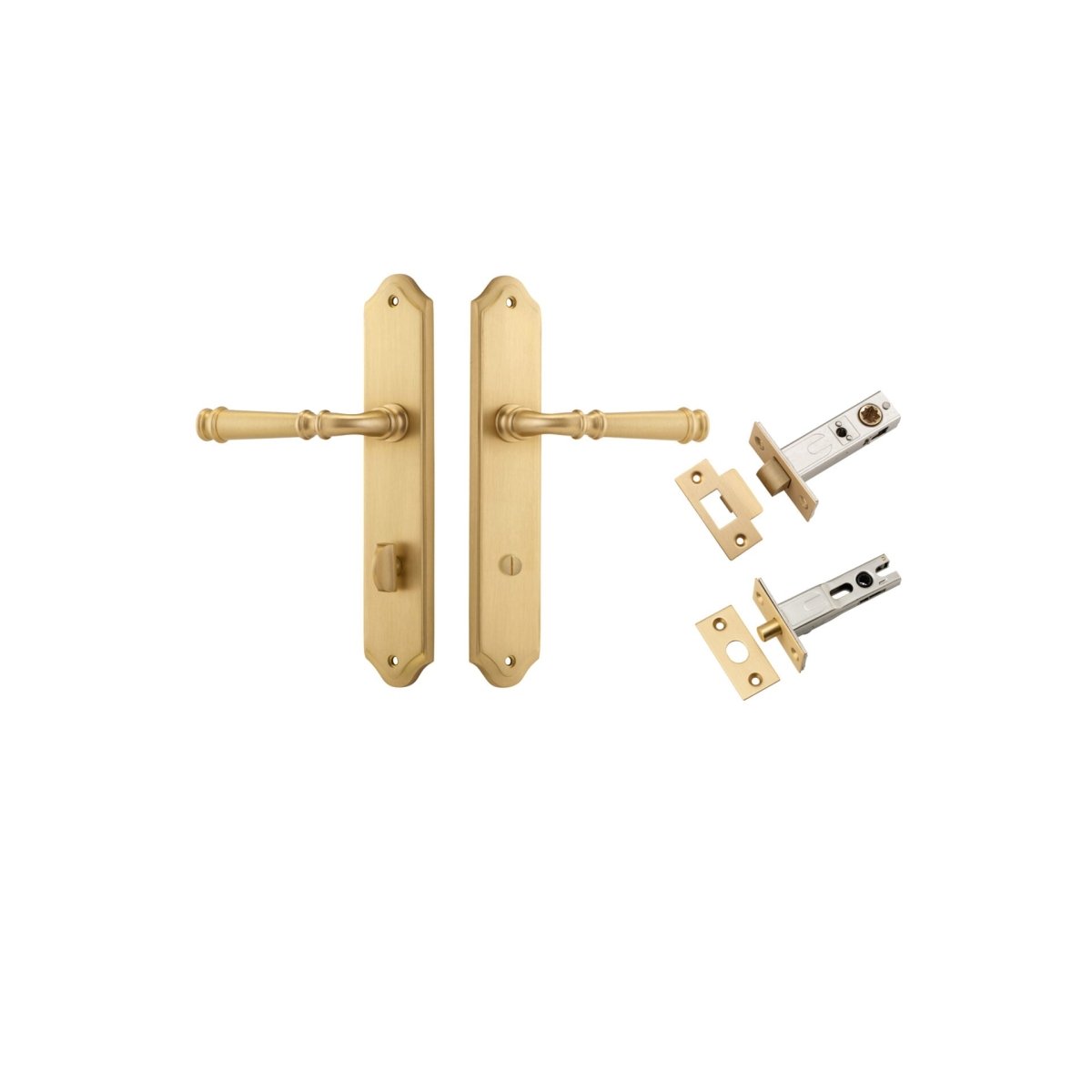 Verona Lever - Shouldered Backplate - Ella Grace - Iver - Brushed Brass - Door Levers