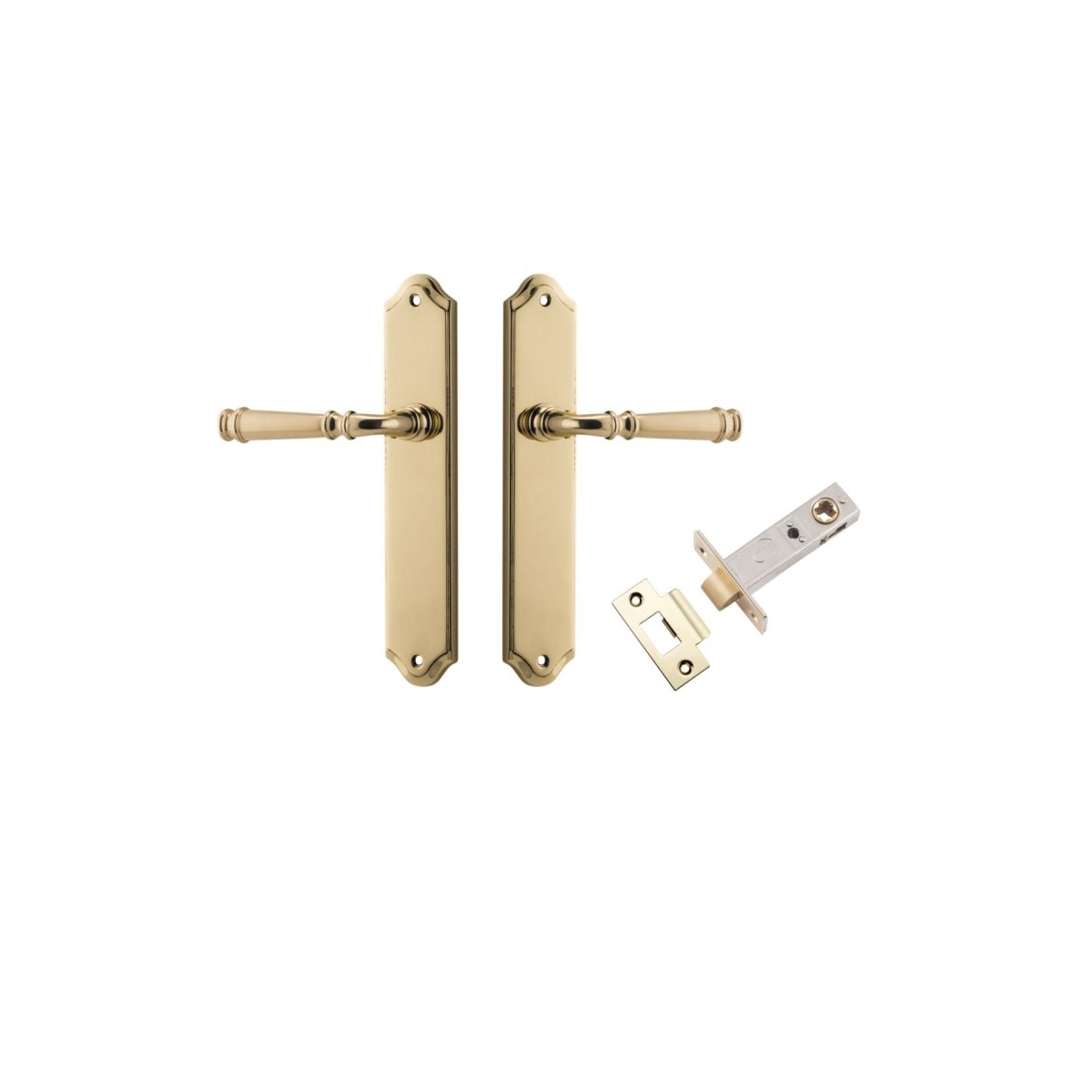 Verona Lever - Shouldered Backplate - Ella Grace - Iver - Polished Brass - Door Levers