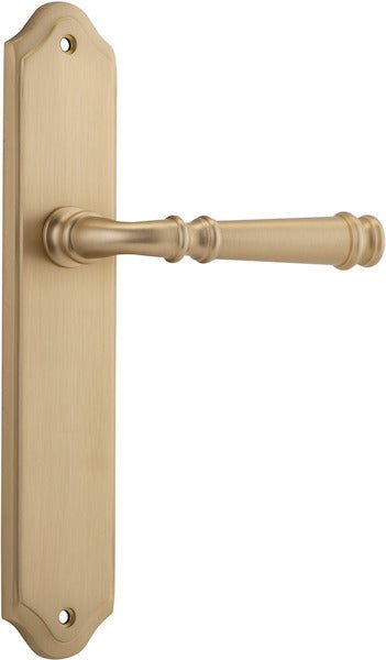 Verona Lever - Shouldered Backplate - Ella Grace - Iver - Brushed Brass - Door Levers