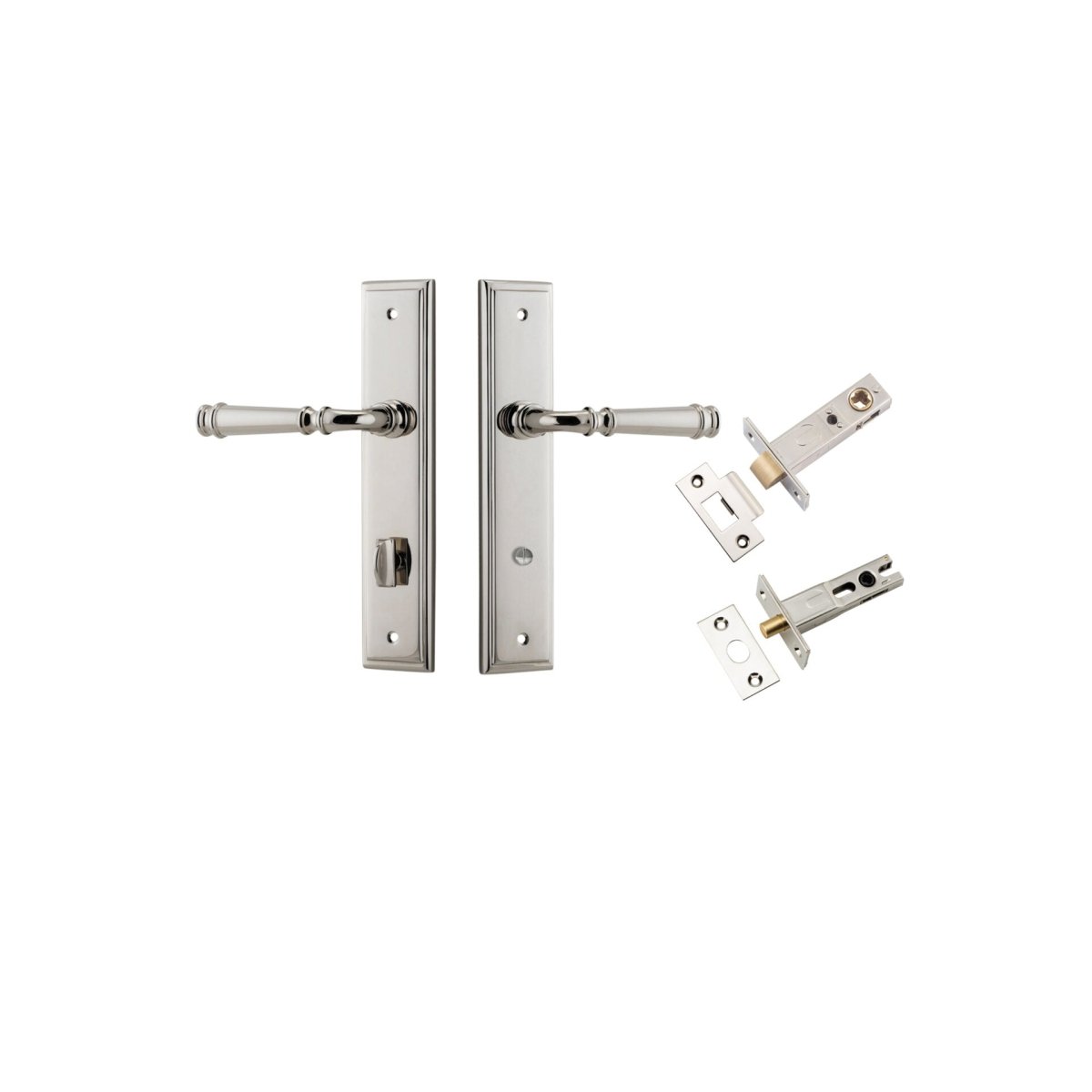 Verona Lever - Stepped Backplate - Ella Grace - Iver - Polished Nickel - Door Levers