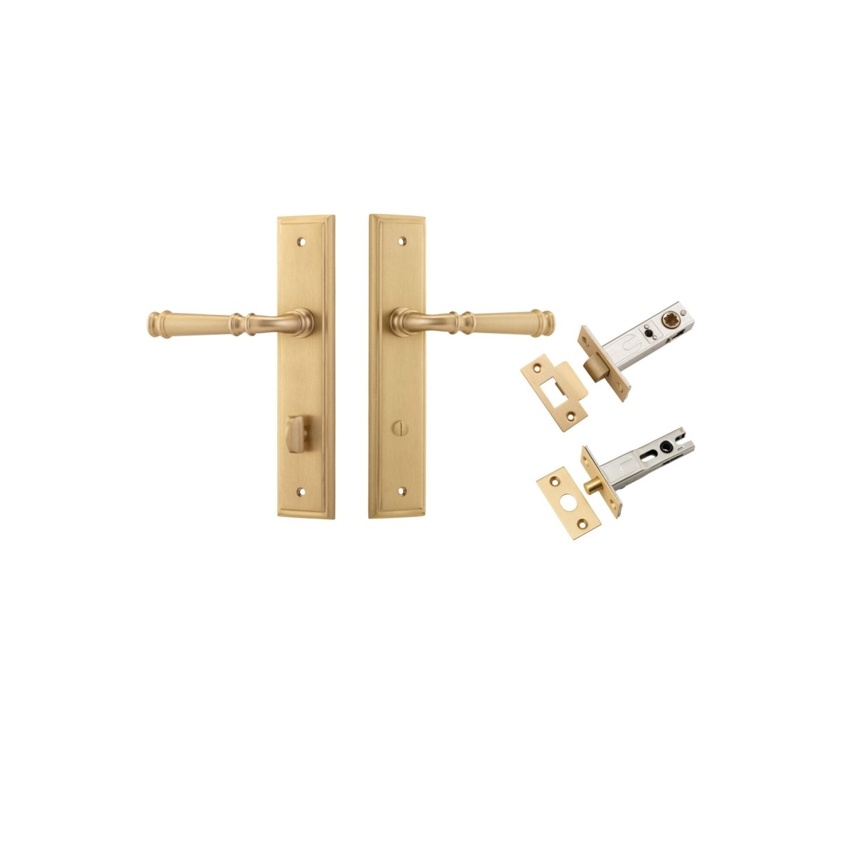 Verona Lever - Stepped Backplate - Ella Grace - Iver - Brushed Brass - Door Levers