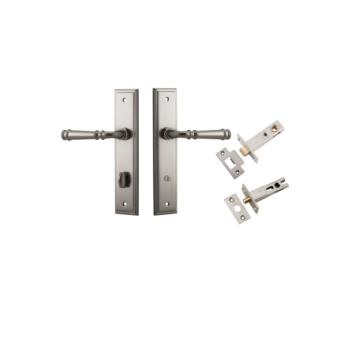 Verona Lever - Stepped Backplate - Ella Grace - Iver - Satin Nickel - Door Levers